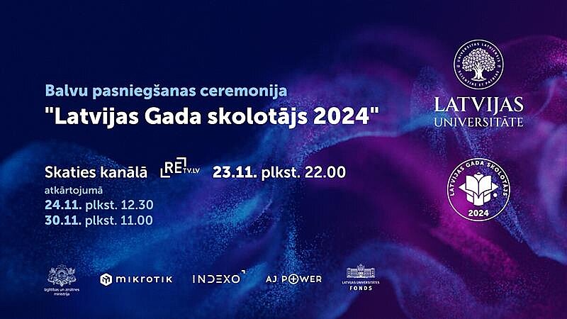 Īpašā ceremonijā godinās “Latvijas Gada skolotājs 2024” balvu saņēmējus